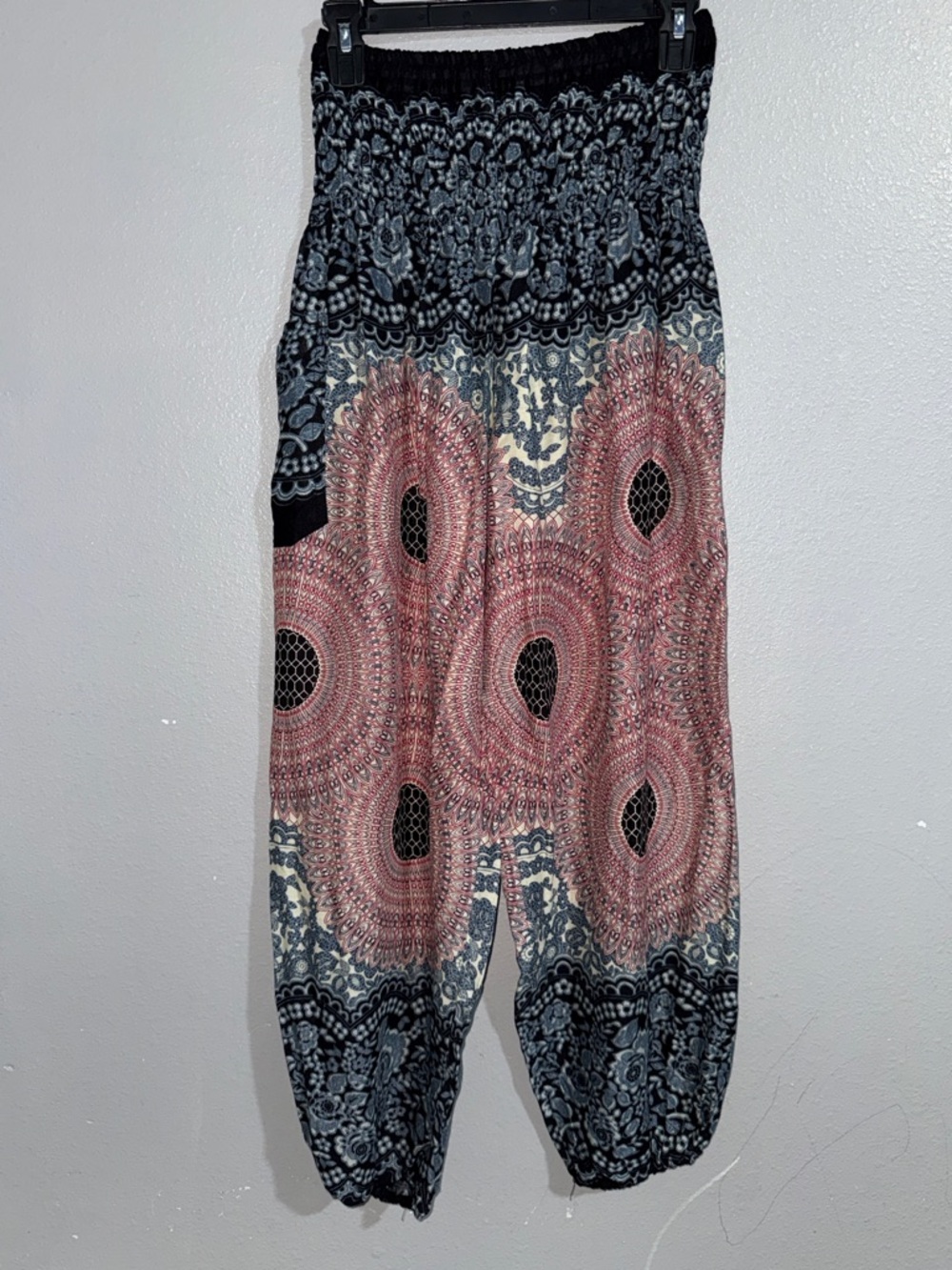 Harem Pants in Black, Cream & Dusty Rose